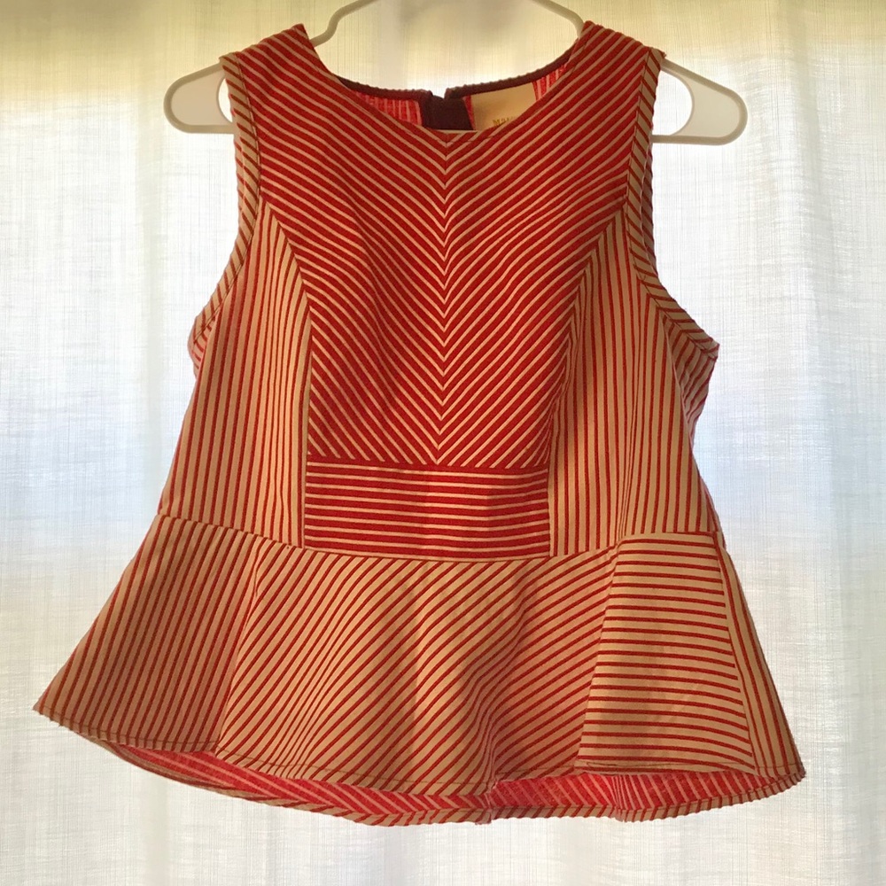 Adorable pinstriped Maeve peplum top!